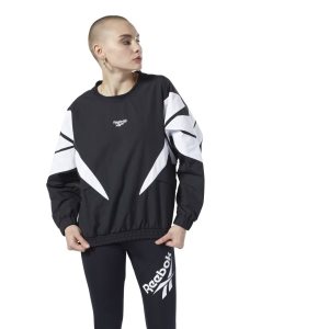 Bluza Damskie Reebok Classic Vector Crew Czarne PL 79FOWPZ